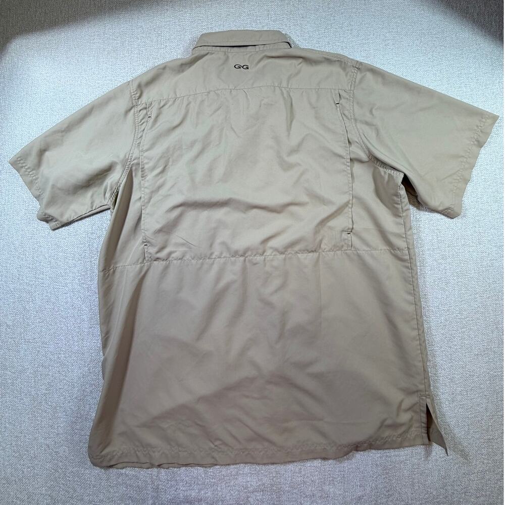 Game Guard Men Tan XL Vented Button Front Fishing Outdoor Shirt Short Sleeve - Picture 2 of 7